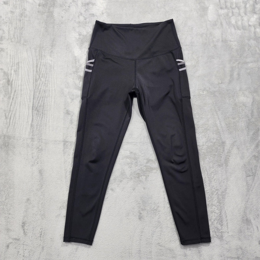 LegEnd Leggings Womens M Black High Rise Ankle Pockets Yoga Gym Running Workout